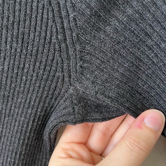 Theory Fillia Ribbed Elbow Sleeve Sweater Dress in Dark Charcoal Women's Size S - Picture 11 of 12